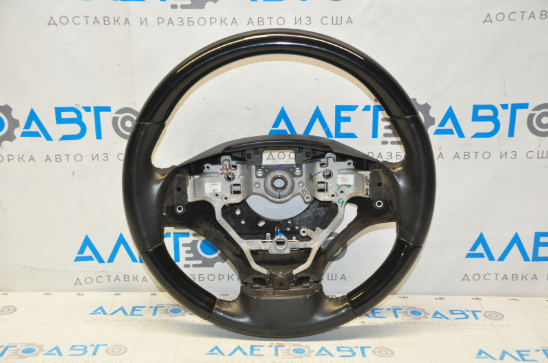 Bare steering wheel Lexus RX350 RX450h 13-15 rest leather black with wood, no buttons, scratches, bumps