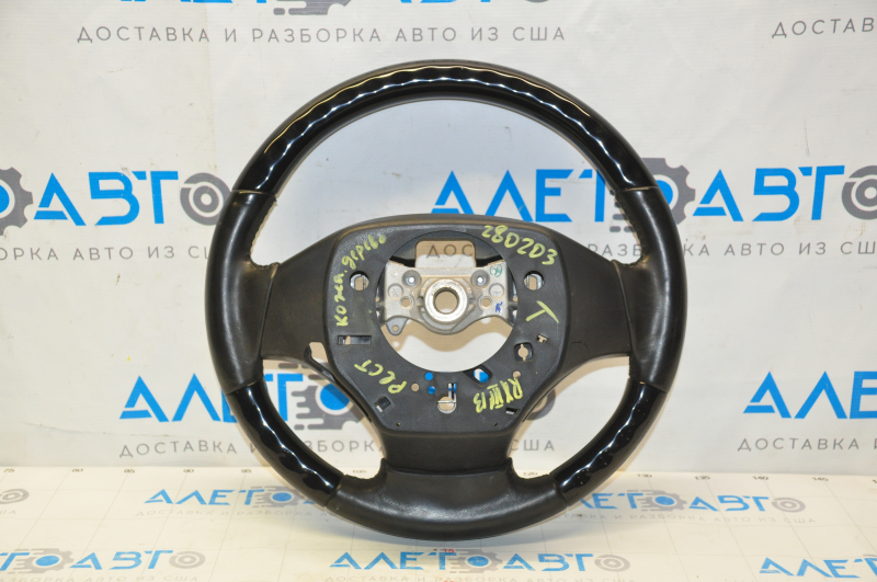 Bare steering wheel Lexus RX350 RX450h 13-15 rest leather black with wood, no buttons, scratches, bumps