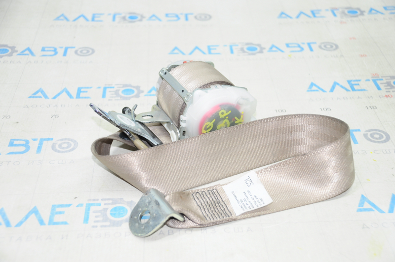 Seat belt 3 row left Toyota Sequoia 08-16 beige, dry cleanable