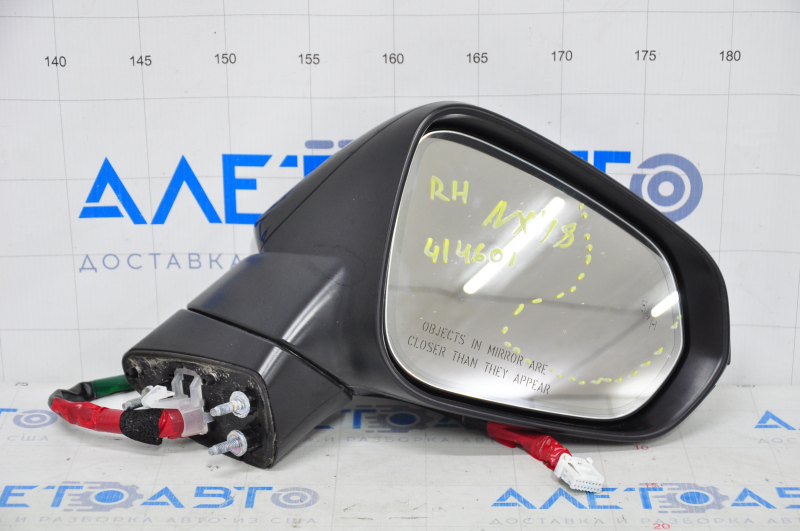 Side mirror right Lexus NX300 NX300h 18-21 15 pins, turn signal, BSM, auto-dimming, black, sand