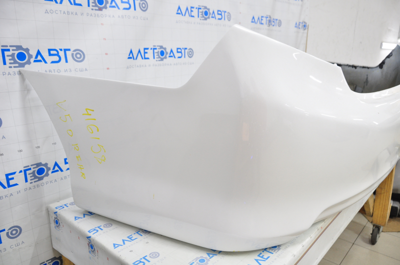 Rear bumper bare Toyota Camry v50 12-14 usa LE XLE white, broken creases, cracked, made