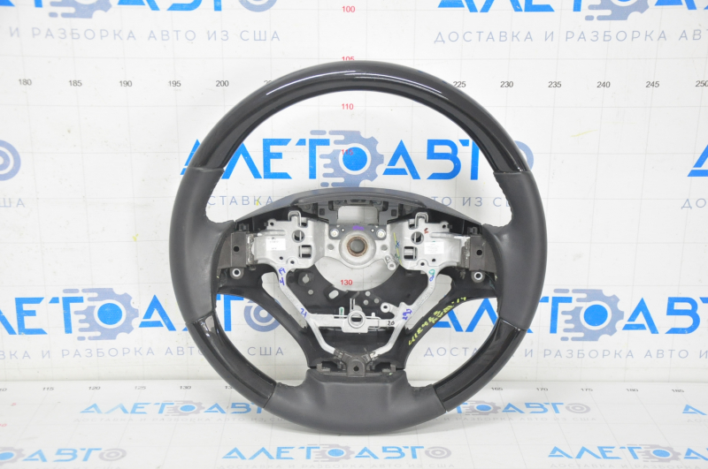 Naked steering wheel Lexus RX350 RX450h 13-15 rest, black leather, with black glossy inserts