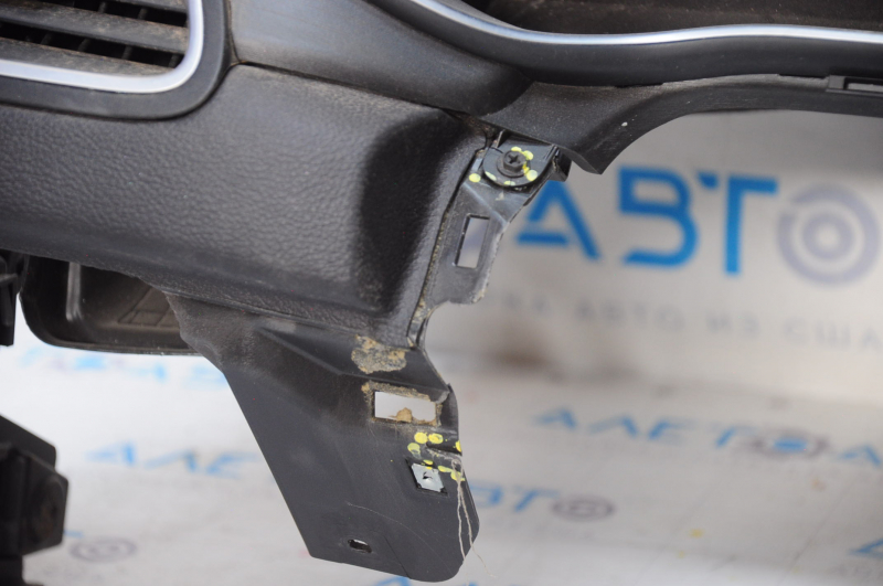 Torpedo front panel without AIRBAG Chrysler 200 15-17 black, tear, contact with water, under chemical treatment, frame is broken