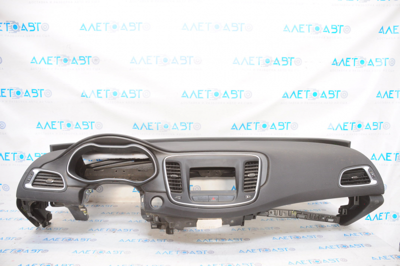 Torpedo front panel without AIRBAG Chrysler 200 15-17 black, tear, contact with water, under chemical treatment, frame is broken