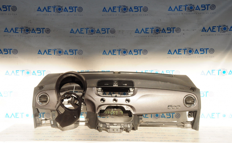 Torpedo front panel without AIRBAG Fiat 500 12-15 gloss, graphite, scratches