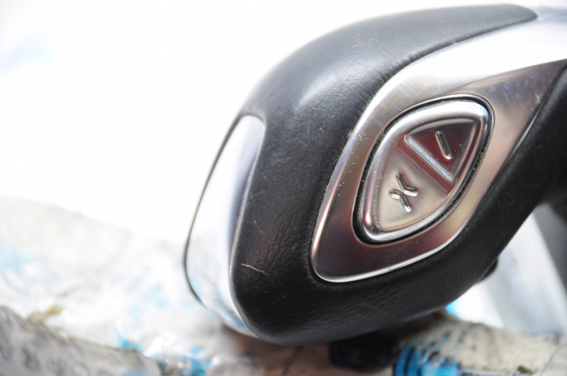 Gear knob with shifter cover Ford Focus mk3 11-14 prerest, Sport, black leather, gray cover, scratches