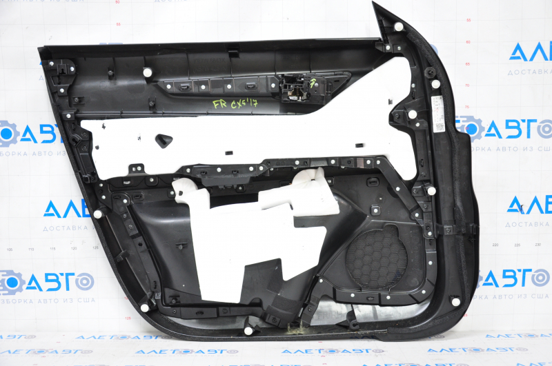 Door trim card front right Mazda CX-5 17- with black insert cloth, armrest leather black