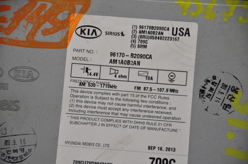 Kia Soul Radio Tape Recorder 14-19 Scratches