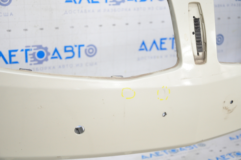 Bare front bumper Lincoln MKZ 13-16 for parking sensors, beige, broken parking sensor fastener, pressed, scratches