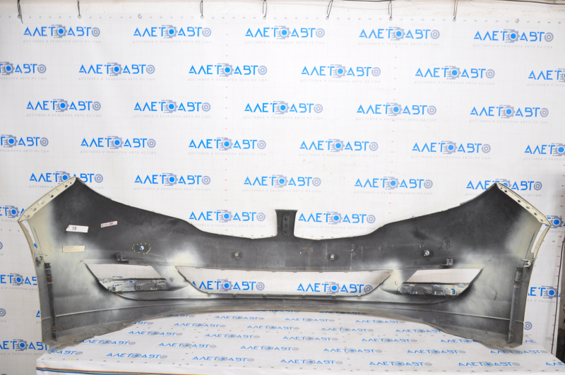 Bare front bumper Lincoln MKZ 13-16 for parking sensors, beige, broken parking sensor fastener, pressed, scratches