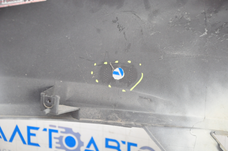 Bare front bumper Lincoln MKZ 13-16 for parking sensors, beige, broken parking sensor fastener, pressed, scratches