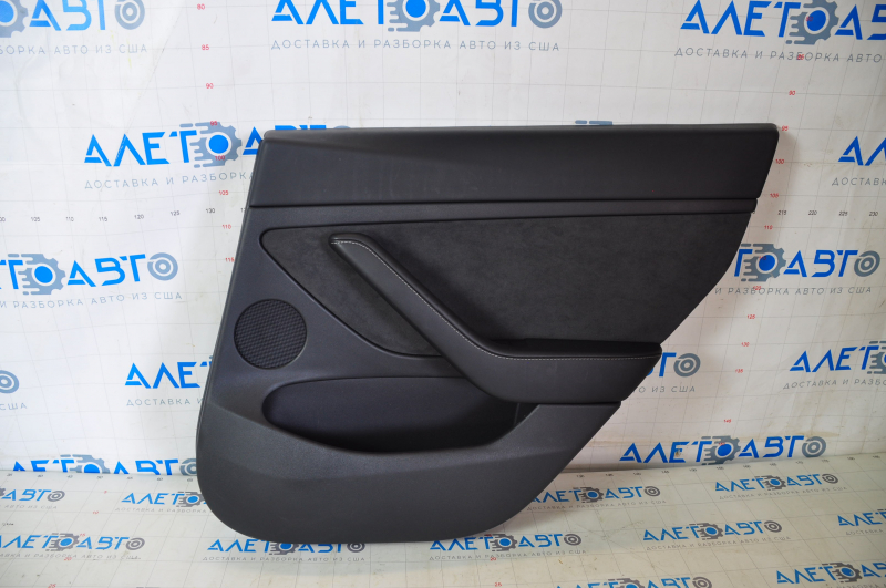 Door trim card rear right Tesla Model 3 21- leather black with speaker with window lift control and door opening button, scuff