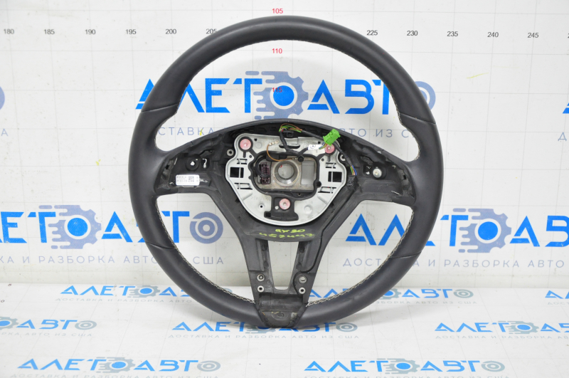Naked steering wheel Infiniti QX30 17- leather black, white stitching, scratches