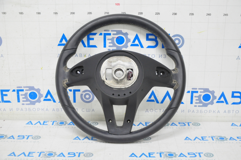 Naked steering wheel Infiniti QX30 17- leather black, white stitching, scratches