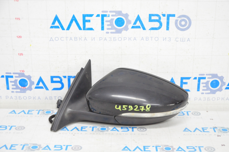 Side mirror left VW Passat b8 16-19 USA 5 pins, turn signal, black, scale on mirror element