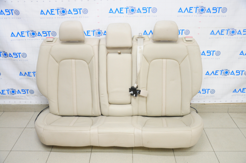 Rear row of seats 2 row Lincoln MKZ 13-16 heated, leather beige, pokes and scratches on leather