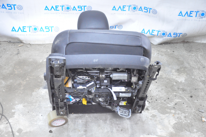 Passenger seat Lincoln MKZ 13-16 without airbag, electric, leather black, under chemical, broken button, deformed