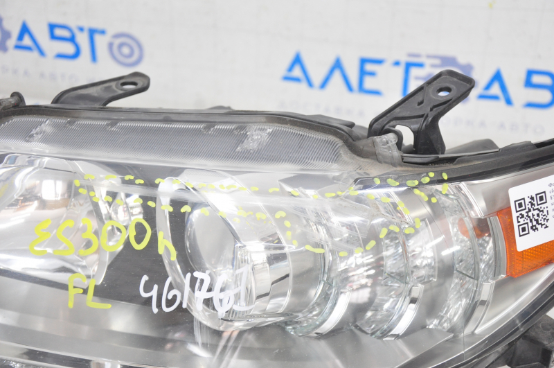 Headlight front left complete Lexus ES300h ES350 13-15 dorest xenon + LED DRL, sand, scratches on glass