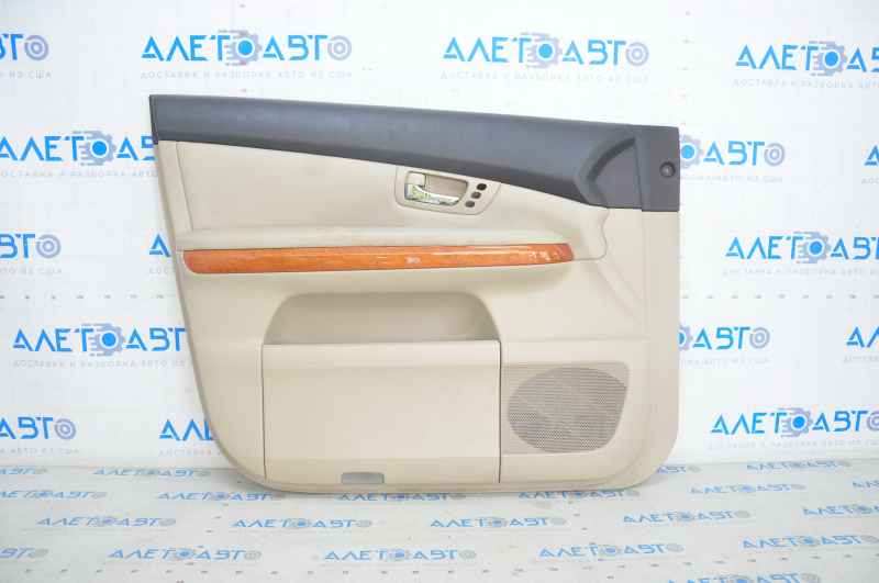 Door trim card front left Lexus RX300 RX330 RX350 RX400H 04-09 beige, broken guide, torn off rep, butt