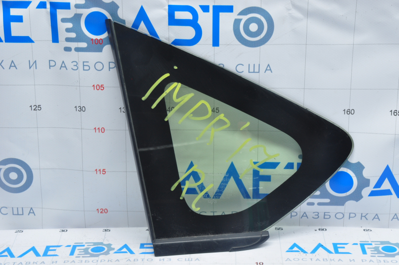 Window blind glass rear left Subaru Impreza 5d 17- black, seal peeled off