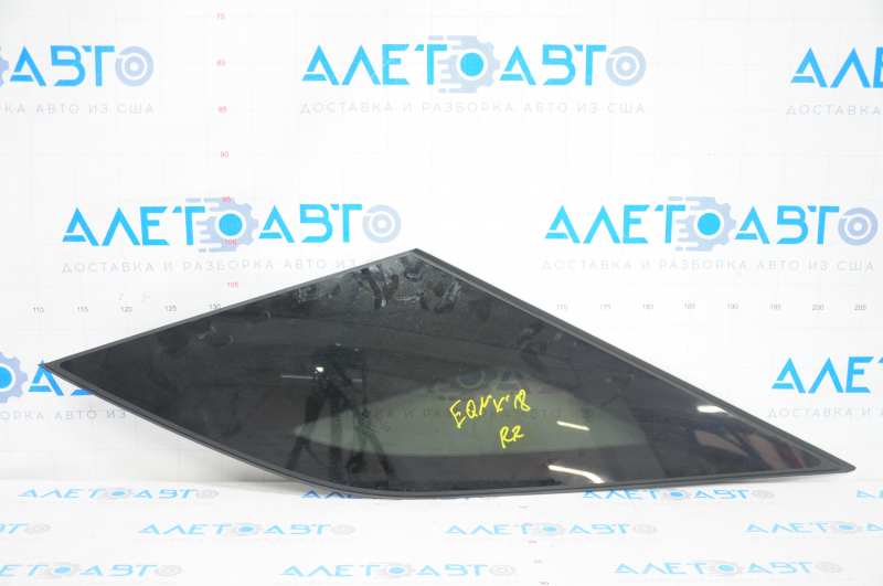 Window blind glass rear right Chevrolet Equinox 18-22 tinted, broken guides