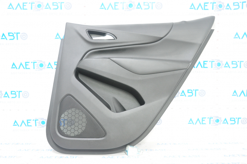 Door trim card rear right Chevrolet Equinox 18-21 black, armrest black leather, black insert, scratches