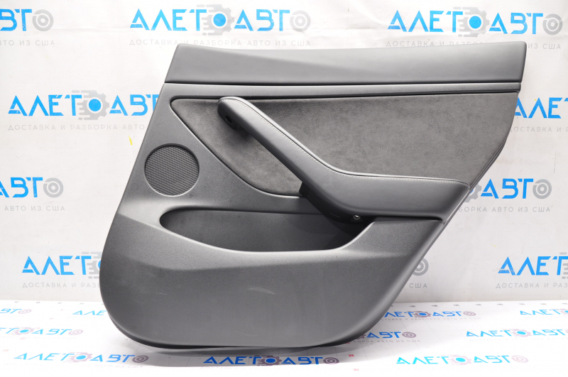 Door trim card rear right Tesla Model 3 21- leather black with speaker with window lift control and door opening button, rubbed