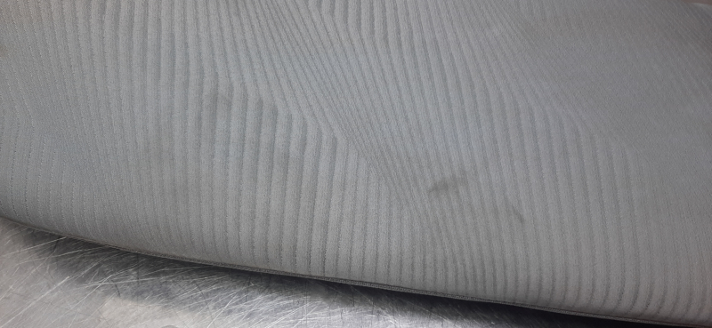 Side trim rear seats right Honda Accord 13-17 gray cloth, for dry cleaning