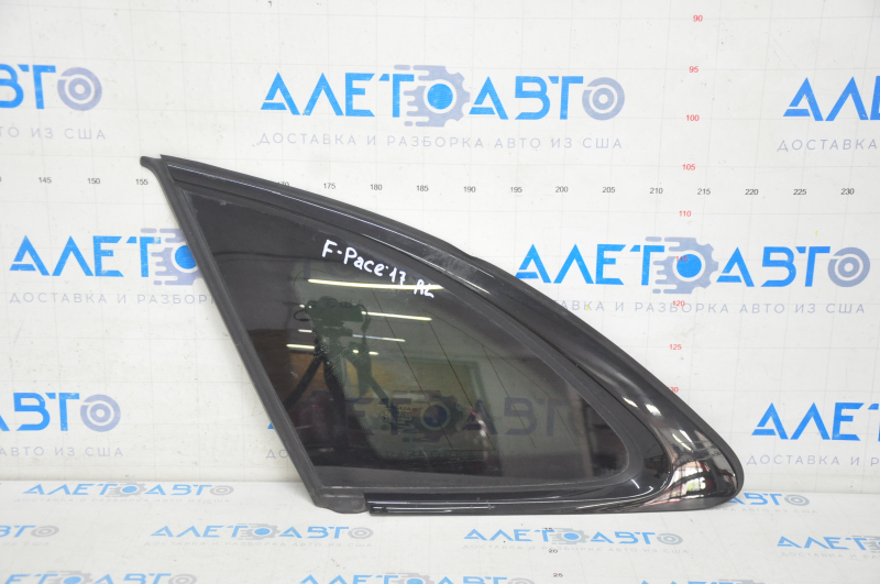 Window blind glass rear left Jaguar F-Pace X761 17- tinted, black gloss, heated