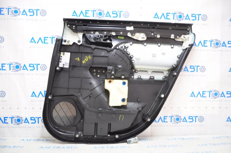 Door trim card rear left Toyota Highlander 20-21 with curtain, gray leather, wood trim, scratches