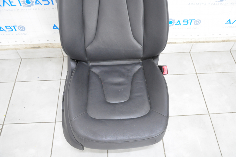 Passenger seat Audi A4 B8 13-16 with airbag, electric, heated, black leather, scratches on plastic