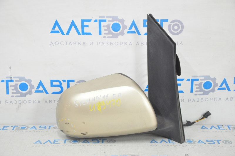 Side mirror right Toyota Sienna 11-17 5 pins, heated, gold, scratches