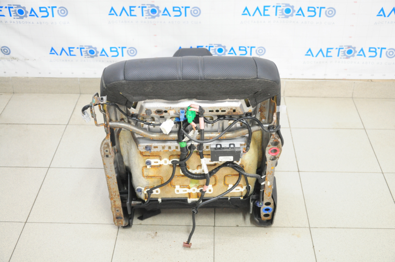 Passenger seat Honda Insight 19-22 without airbag, leather black, electric, without runners, driftwood, electrics do not work, for dry cleaning