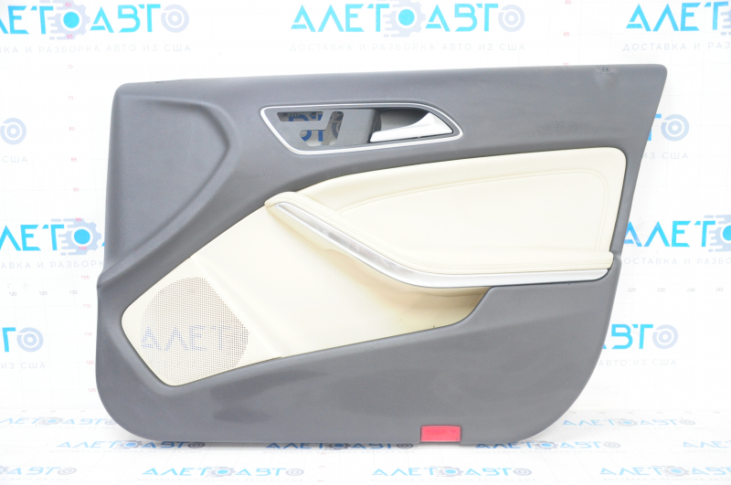 Door trim card front right Mercedes GLA 15-20 leather beige, chrome insert, leather bumpers