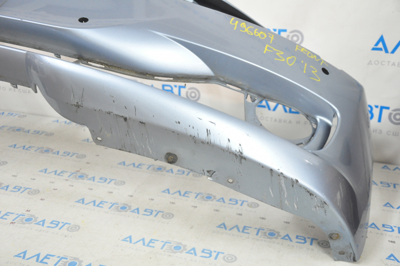 Bare front bumper BMW 3 F30 12-15 for parking sensors, for washers, blue, scratches, breakage of the mount, crack