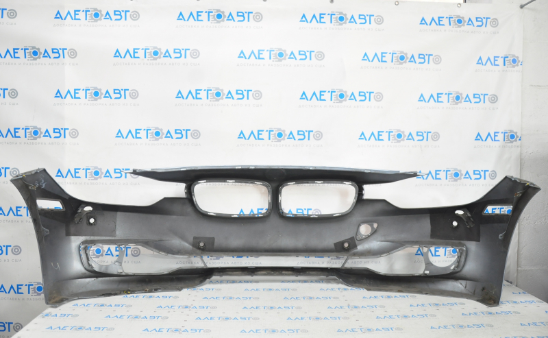 Bare front bumper BMW 3 F30 12-15 for parking sensors, for washers, blue, scratches, breakage of the mount, crack