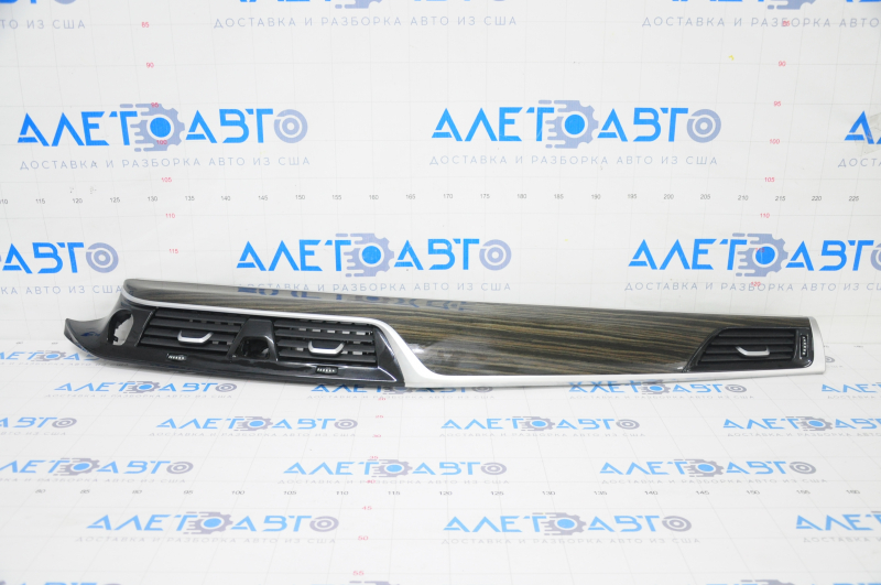 Front panel trim right BMW 5 G30 17-23 wood, with air ducts and lighting