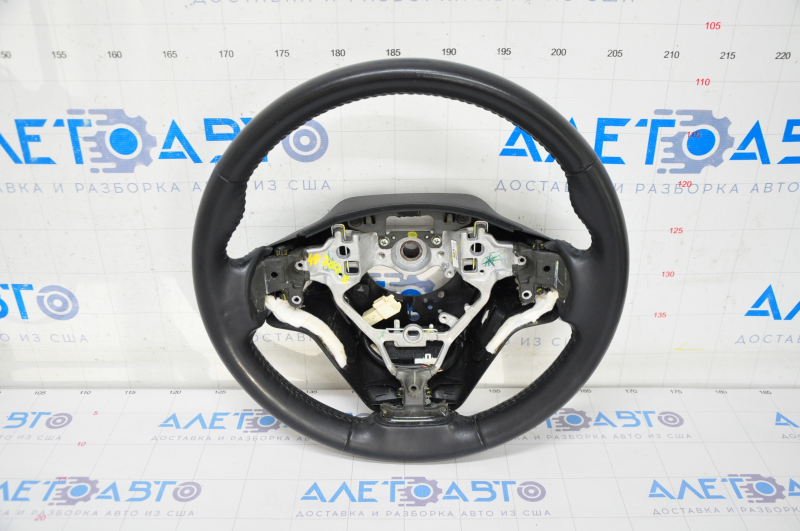 Naked steering wheel Toyota Highlander 14-19 leather, heated, black, scratches, worn