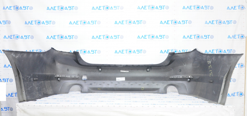 Bare rear bumper BMW 5 G30 17-20 for parking sensors, silver, pressed, crack