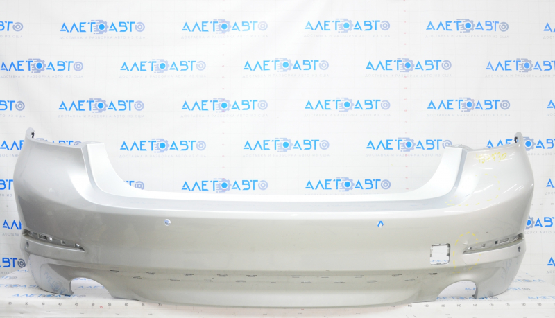 Bare rear bumper BMW 5 G30 17-20 for parking sensors, silver, pressed, crack