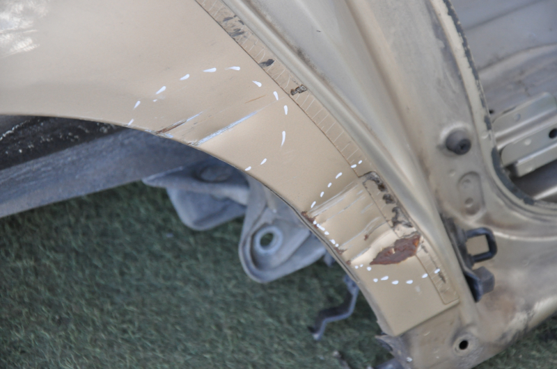 Quarter wing rear right Toyota Sienna 11-12 without BSM, gold, dented