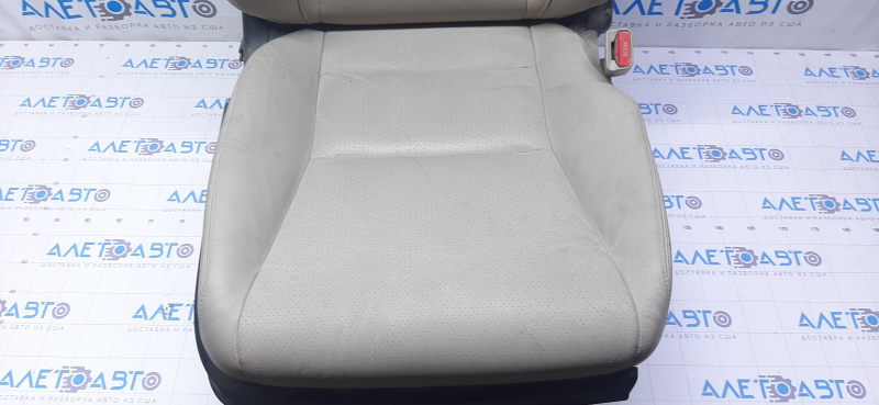 Passenger seat Honda Accord 13-15 without airbag, electric, beige leather, scuffs, dry cleaning, without seat adjustment motor