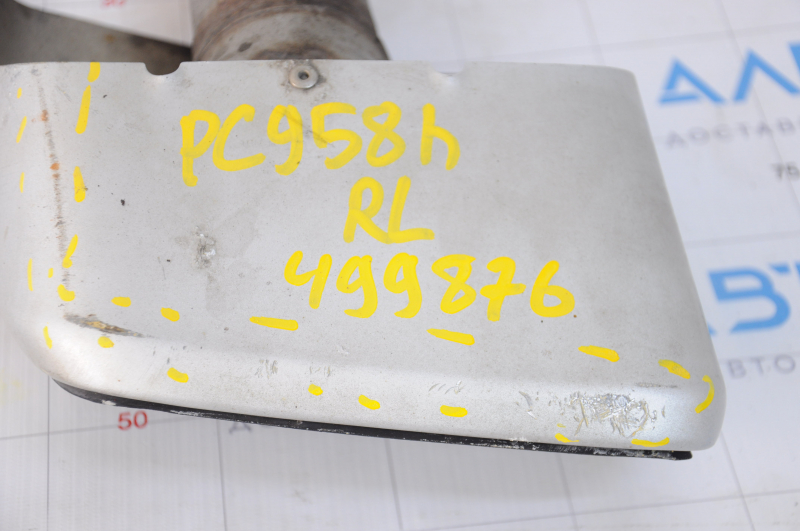 Exhaust pipe tip left Porsche Cayenne 958 11-17 Hybrid worn, notched