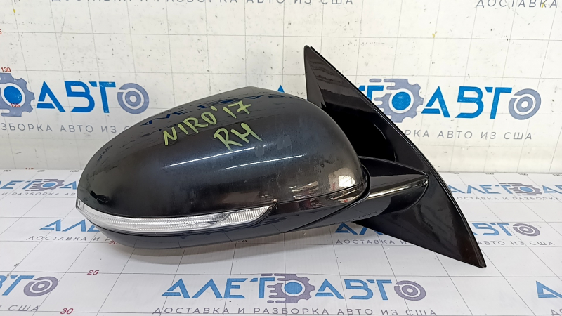 Side mirror right Kia Niro 17-22 10 pins, black ABP, turn signal, BSM