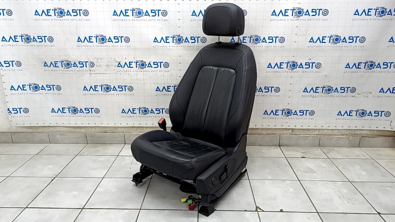 Driver's seat Audi Q5 80A 18-24 with AIRBAG, leather, black, electric, heated, dented, cracks