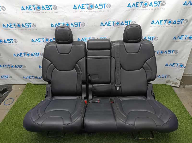 Rear row of seats 2nd row Jeep Cherokee KL 14-18 Trailhawk red stitching, with airbag, black leather, mechanical, tears