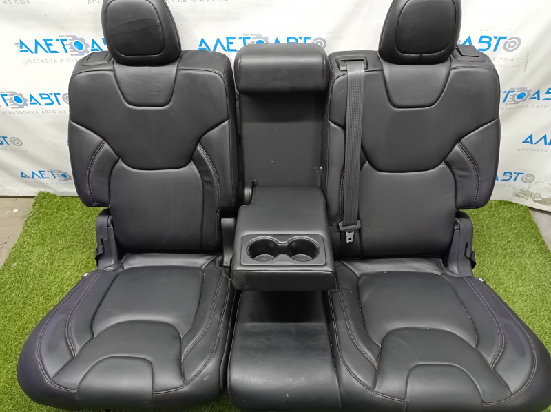 Rear row of seats 2nd row Jeep Cherokee KL 14-18 Trailhawk red stitching, with airbag, black leather, mechanical, tears