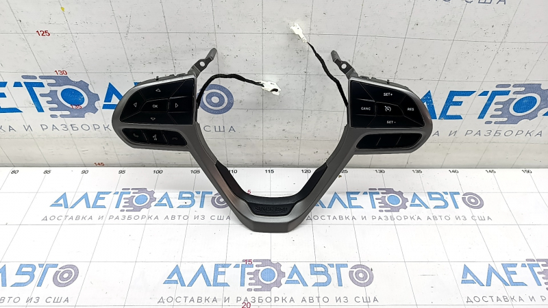 Jeep Cherokee KL 19 steering wheel control buttons - with dark gray overlay, without radar, bumps, broken mount