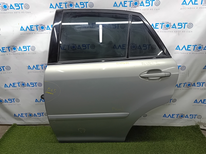 Door assembly rear left Lexus RX400h 04-09 hybrid, gold 6T1, putty, dented, film peeled off on molding
