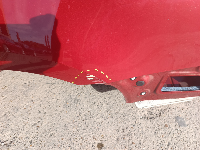 Quarter wing rear left VW Jetta 11-18 USA on body, red, dents
